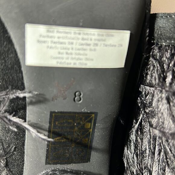 JEFFREY CAMPBELL SHAKE YA OSTRICH FEATHER BOOTS NEW BLACK - Picture 9 of 11